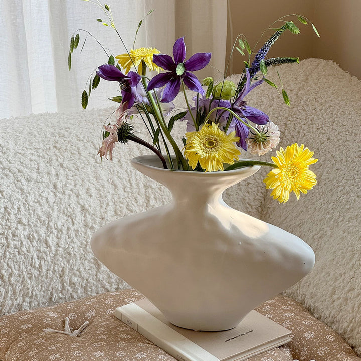 Artistic Curved Ceramic Vase