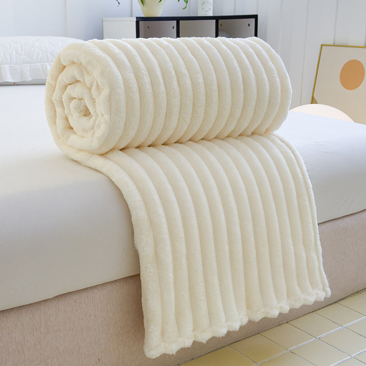 Women High-pile Cozy Blanket with Wave Pattern Stornfield