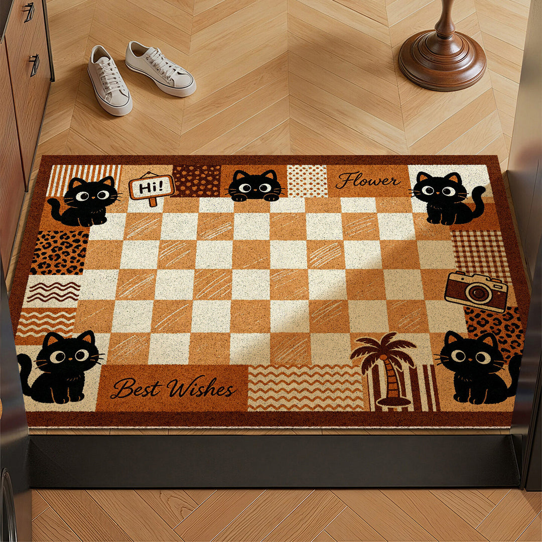 Playful Cat-Themed Entryway Mat