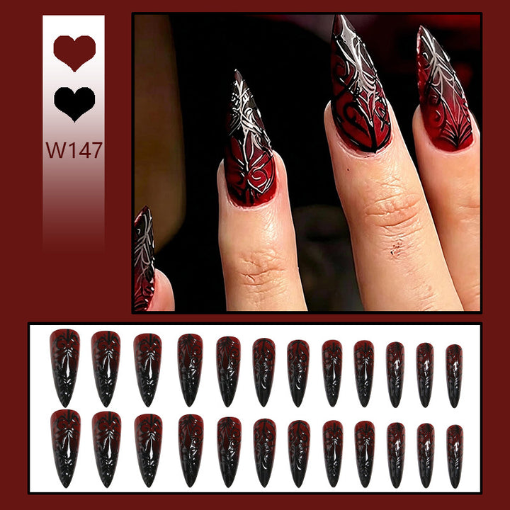 Artificial Nail Set with Elegant Floral Design Stornfield