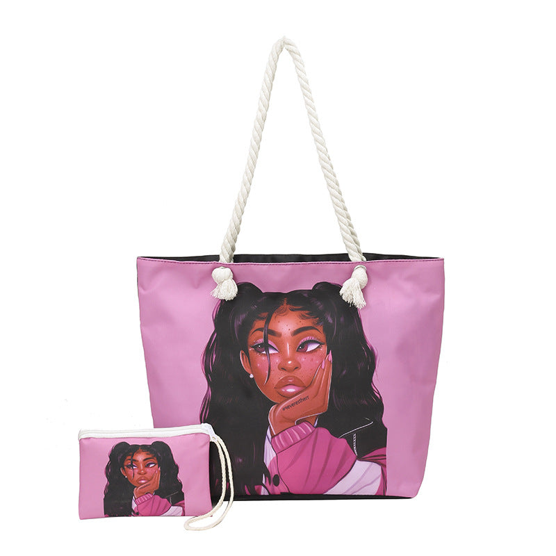 WoStylish Graphic Print Beach Tote Bag Stornfield