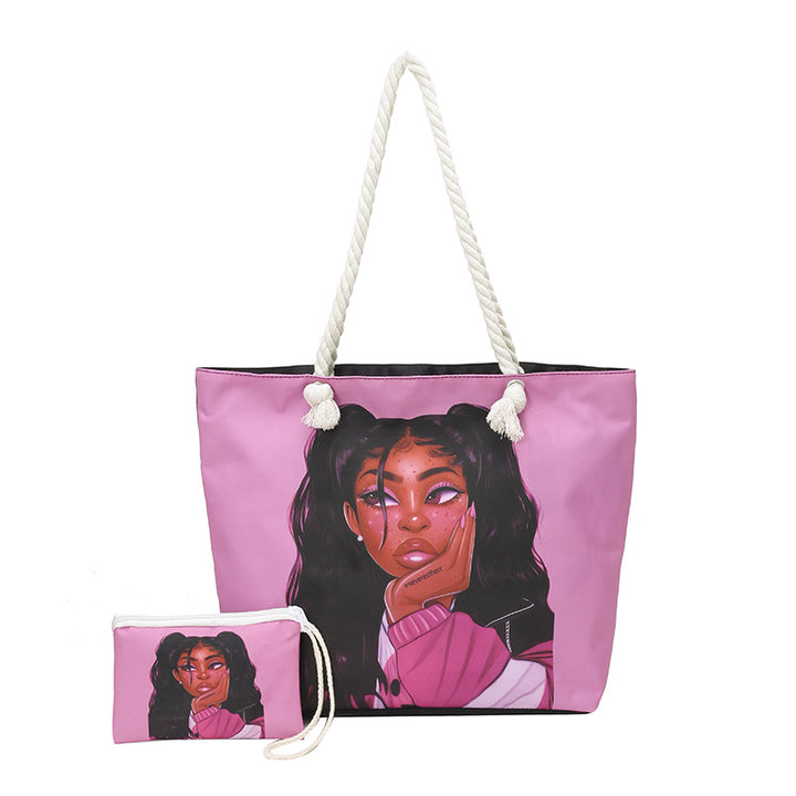 WoStylish Graphic Print Beach Tote Bag Stornfield