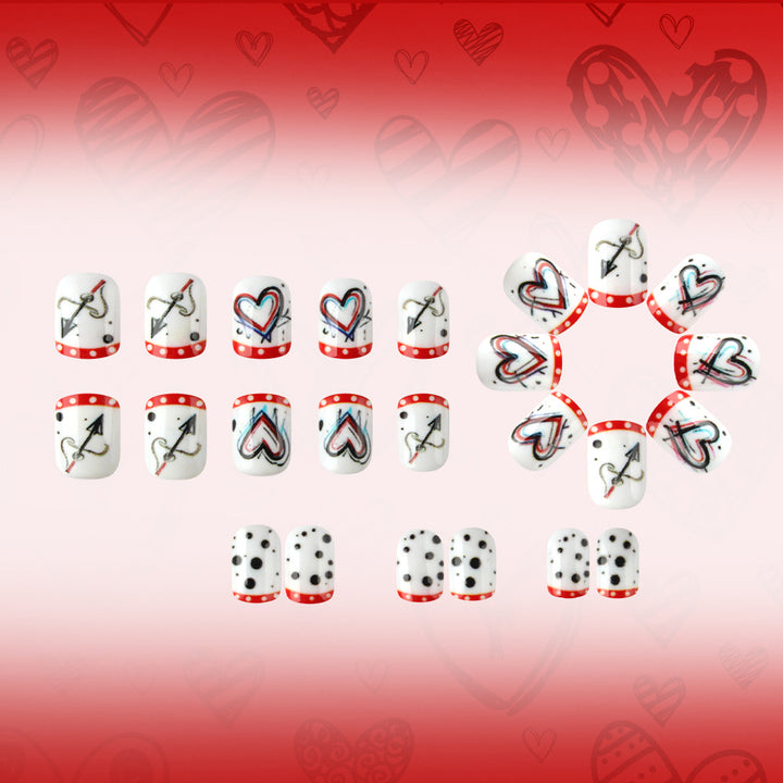 Artistic Heart-Themed Nail Art Stornfield