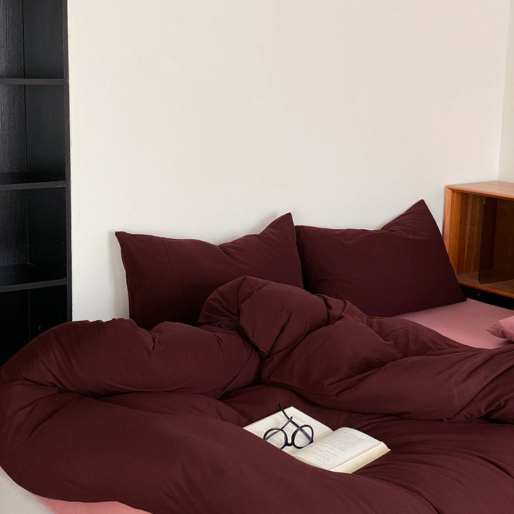 Stonewashed Cotton Duvet Cover & Oversized Comforter