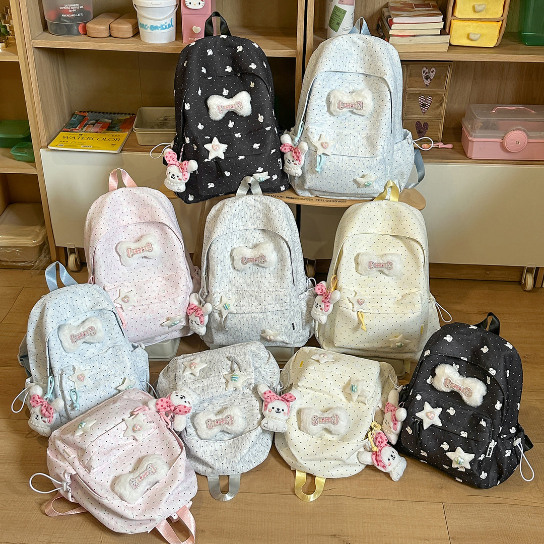 Lightweight Polka Dot Casual Backpack Stornfield