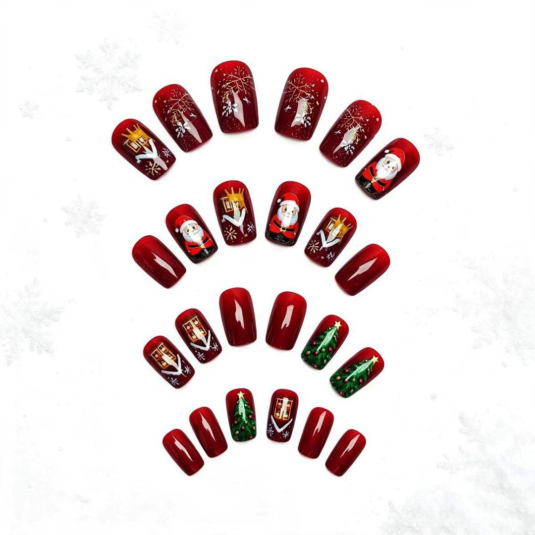 Artificial nails with festive Christmas motif Stornfield