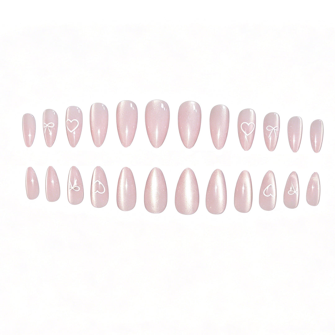 Elegant Heart and Bow Nail Art Stornfield