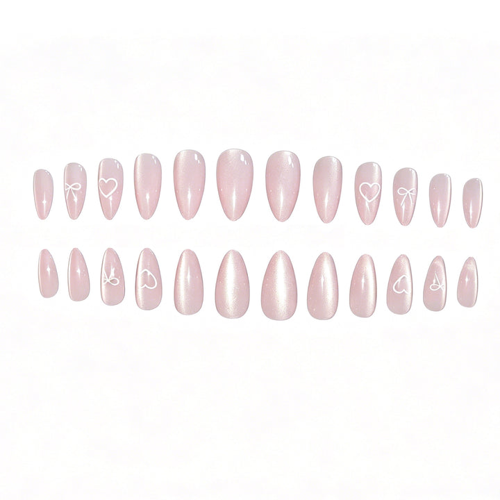 Elegant Heart and Bow Nail Art Stornfield