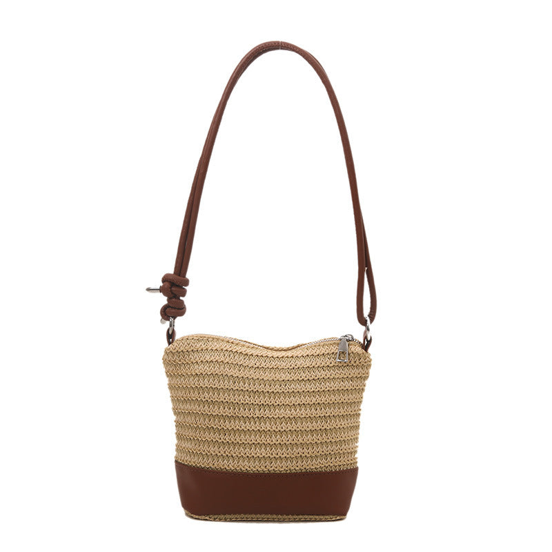 Woven Straw and Leather Crossbody Bag Stornfield