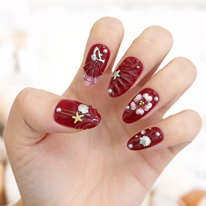 Artistic Floral Design Press-On Nail Set Stornfield 1787225330