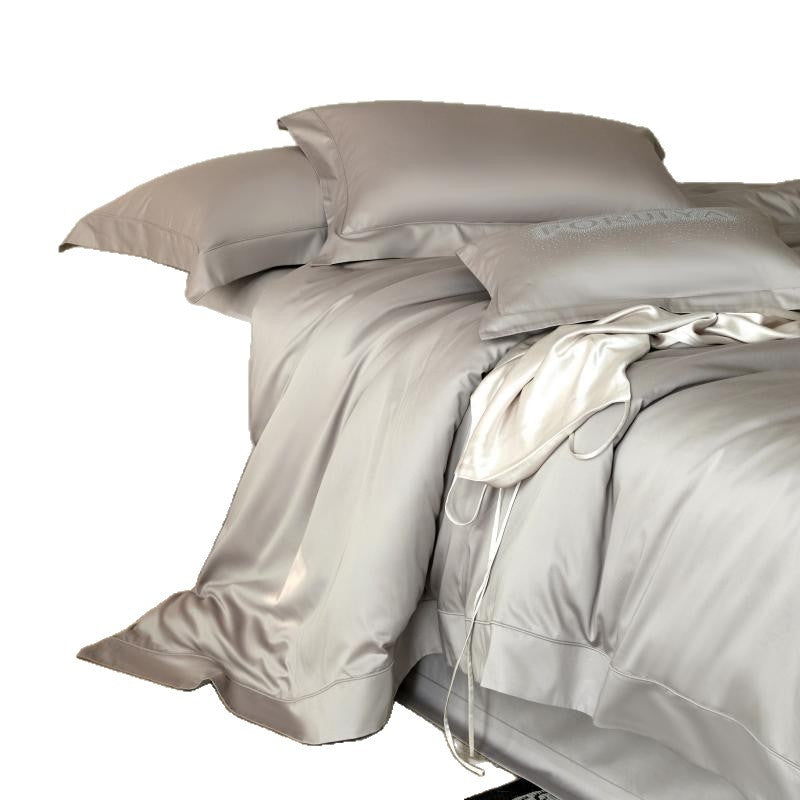 Silky Satin Duvet Ensemble with Hidden Closure and Breathable Microfiber Finish