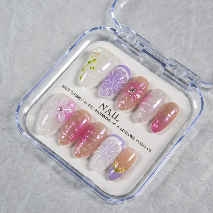 Floral Art Press-On Nail Set