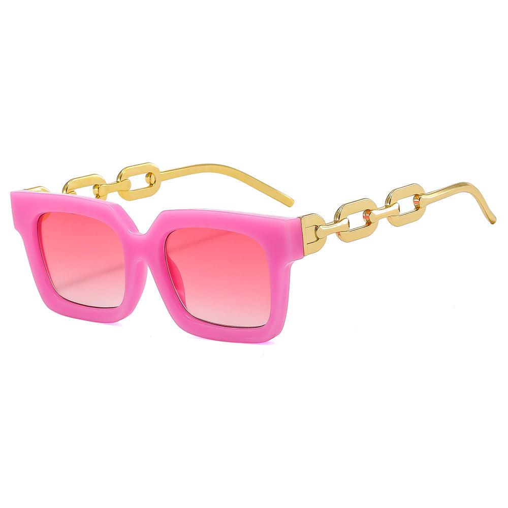 Women’s fashionable square sunglasses with luxurious chain details Stornfield
