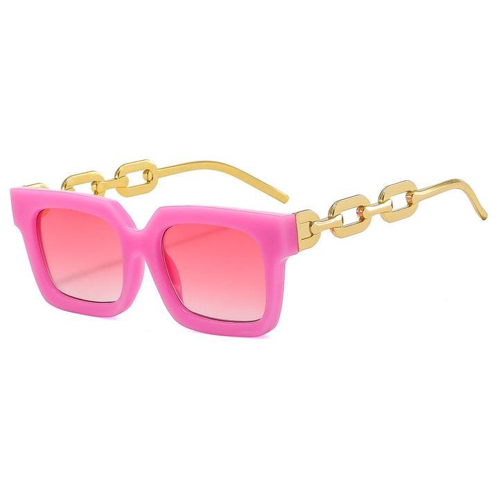 Women’s fashionable square sunglasses with luxurious chain details Stornfield