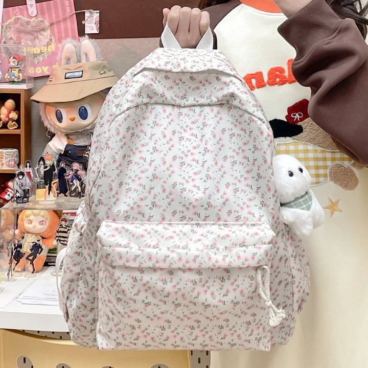 Backpack with Floral Design and Practical Compartments Stornfield