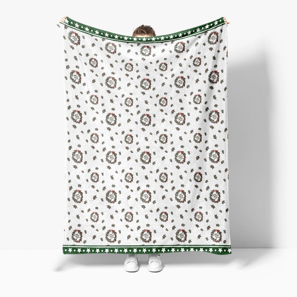 Festive Holiday-Themed Fleece Throw Blanket