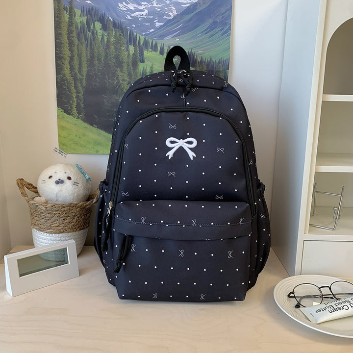 Polka Dot Design Backpack with Multi-Pocket Features Stornfield