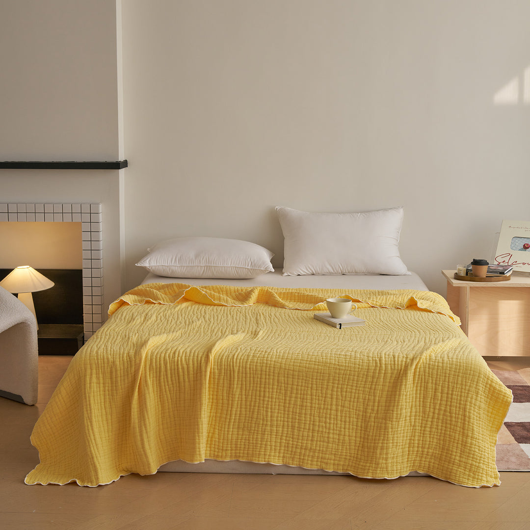 Lightweight Quilted Cotton Gauze Bedspread