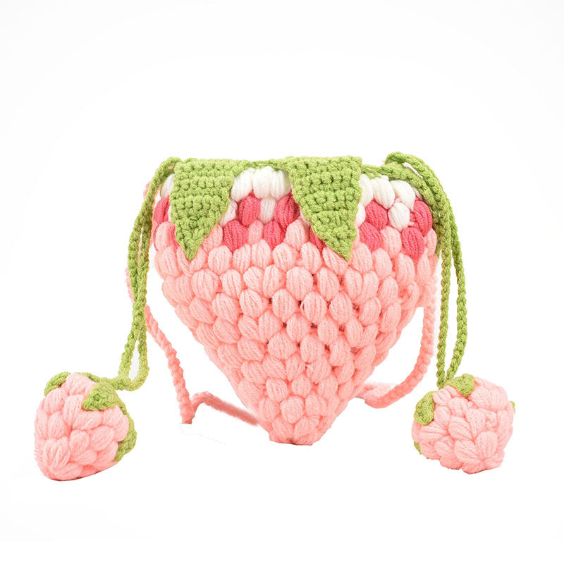 Cute Strawberry-Shaped Crochet Handbag