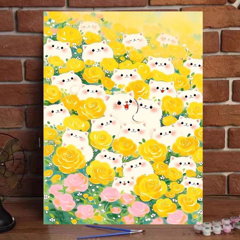 Whimsical Cat-Themed Paint by Numbers Art Kit Stornfield