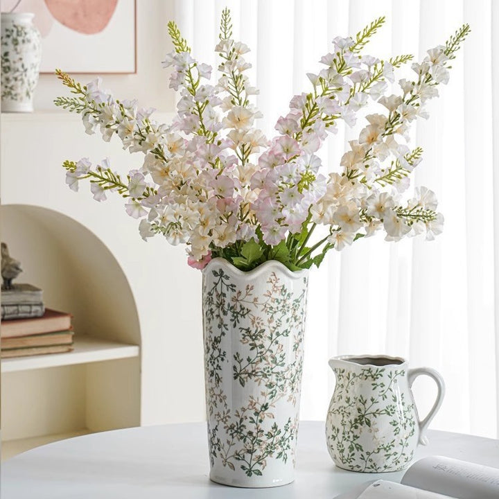 Handcrafted ceramic vase with floral motifs Stornfield