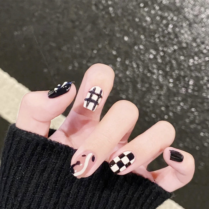 Creative nail art set with modern geometric patterns Stornfield