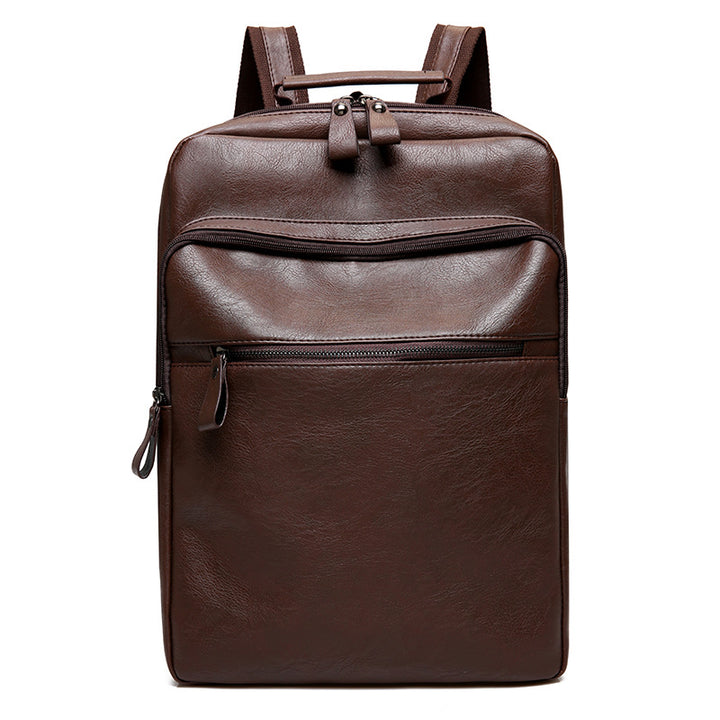 Sleek Leather Laptop Backpack Stornfield