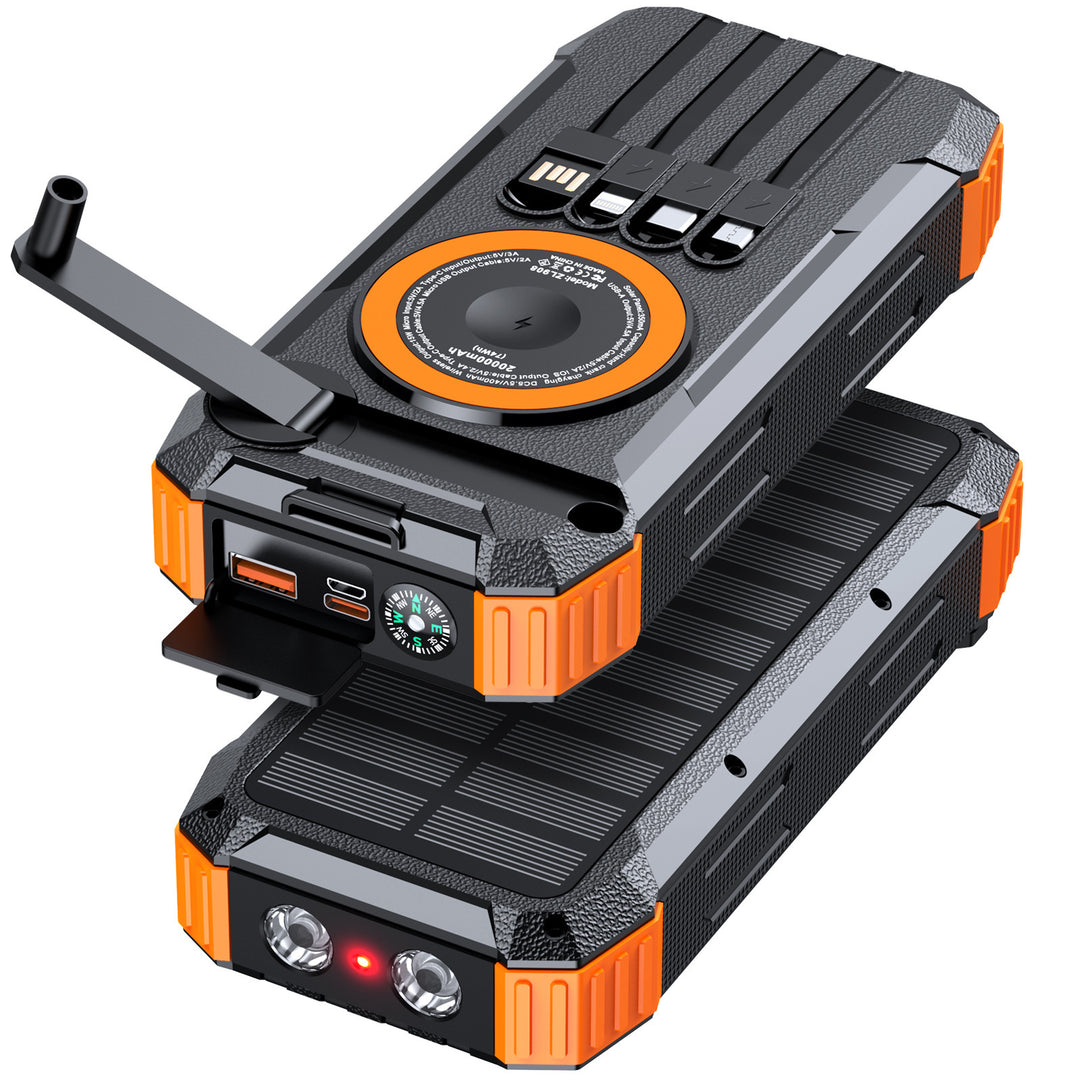 Wearable Solar Powerbank with Multifunctional Charging Cable Stornfield