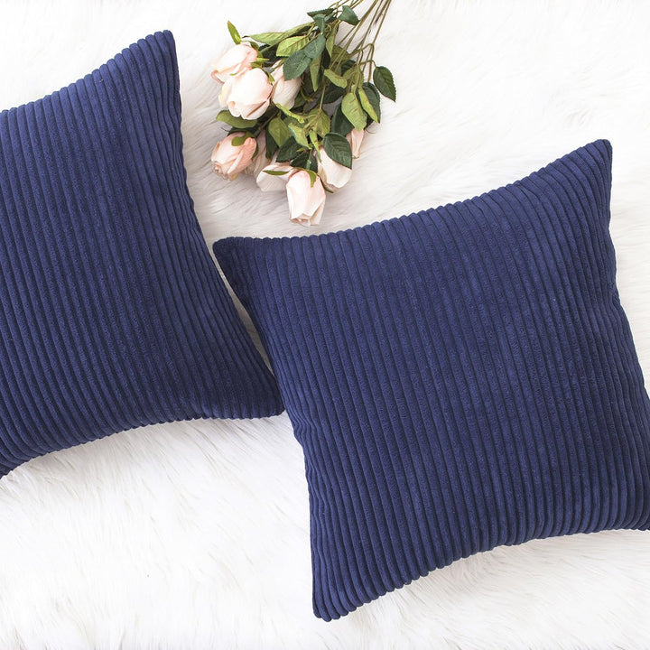 Ribbed Corduroy Textured Throw Pillow Covers