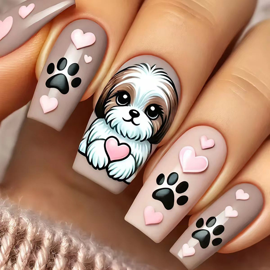 Nail design with cute dog motif Stornfield