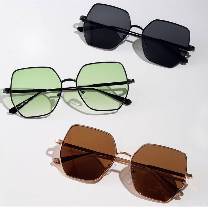 Women fashionable hexagonal sunglasses with UV protection Stornfield