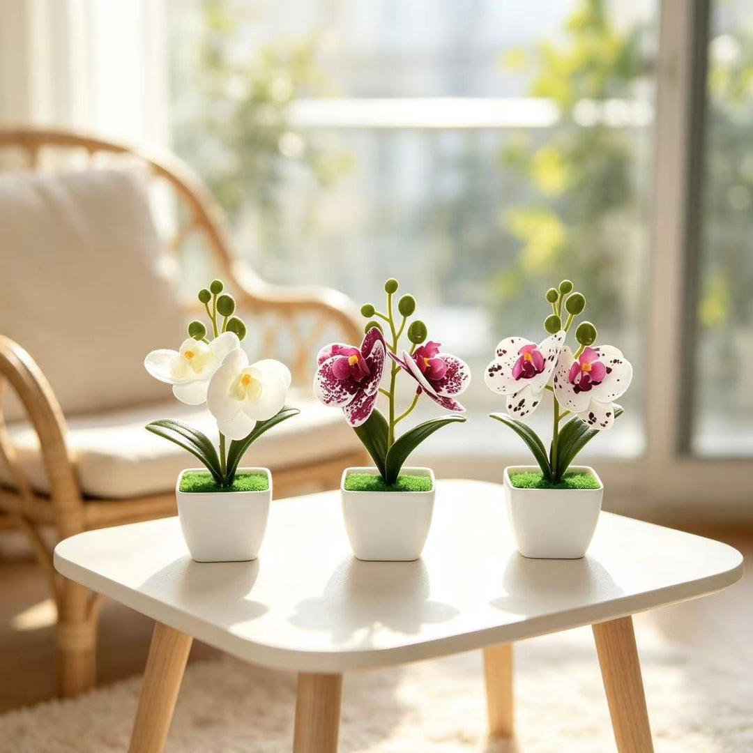 Decorative Artificial Orchid Centerpiece for Home Decor Display