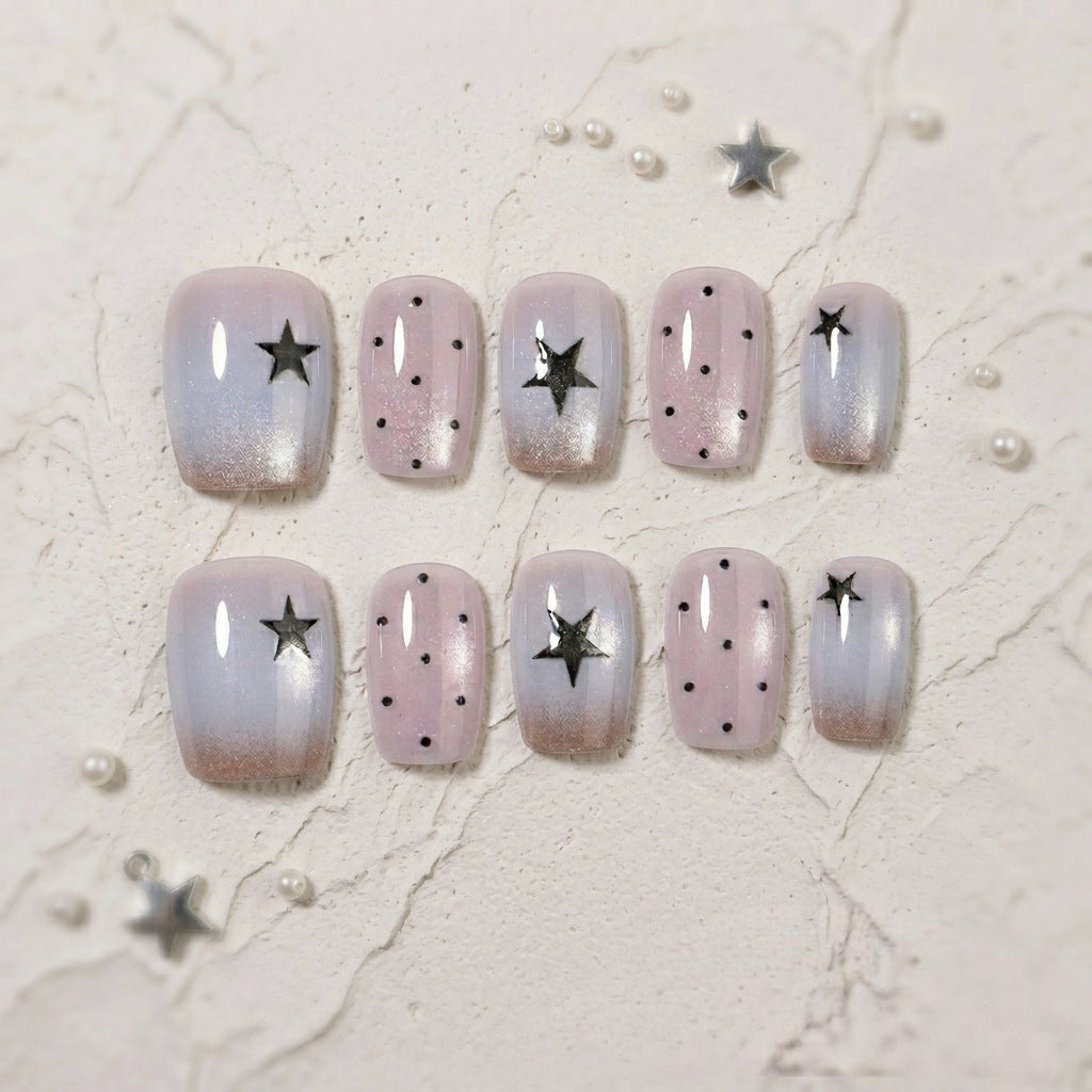 Starry Night Themed Press-On Nail Art
