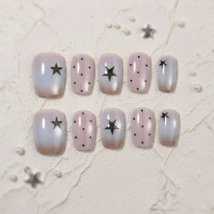 Starry Night Themed Press-On Nail Art