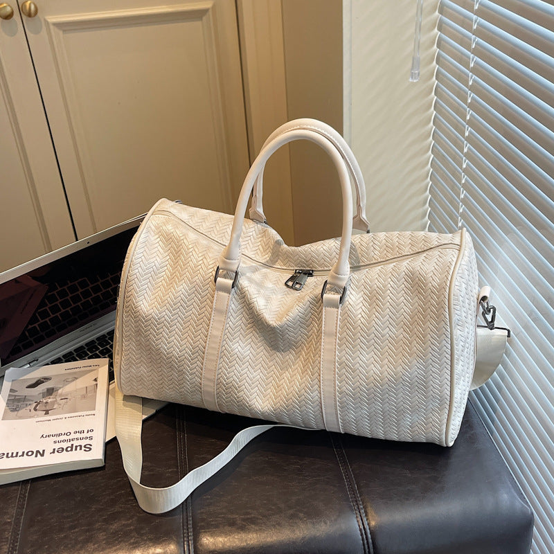 Sporty travel bag in modern basket pattern Stornfield