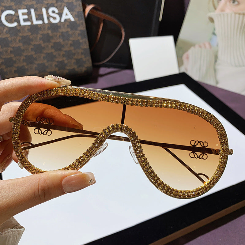 Women's Glamorous Oversized Sunglasses with Rhinestone Accents Stornfield