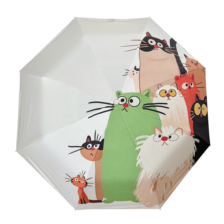 Women's Folding Umbrella with Playful Cat Design Stornfield