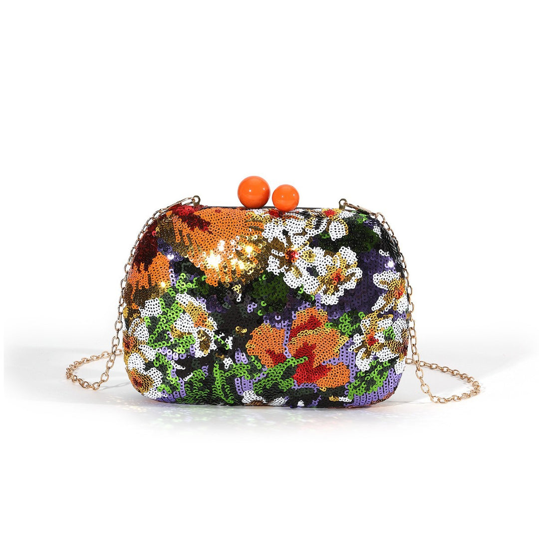 Sequin Floral Clutch