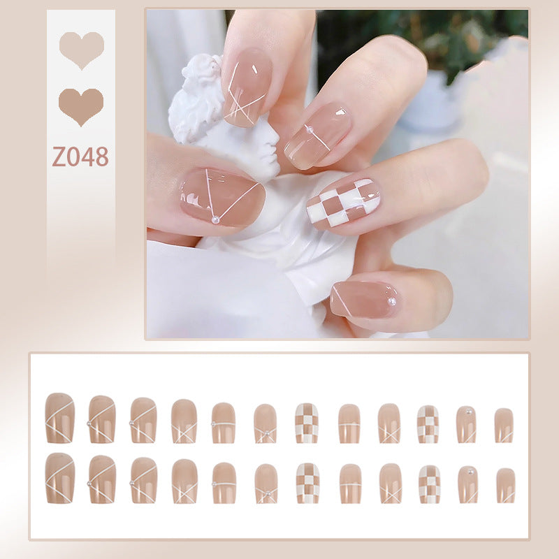 Elegant Geometric Press-On Nail Set
