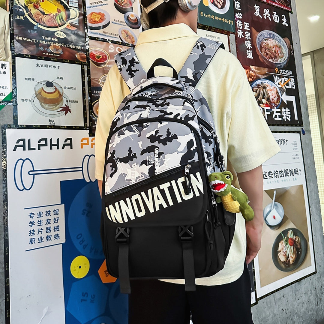 Durable Multi-Compartment Backpack with Plush Keychain Stornfield