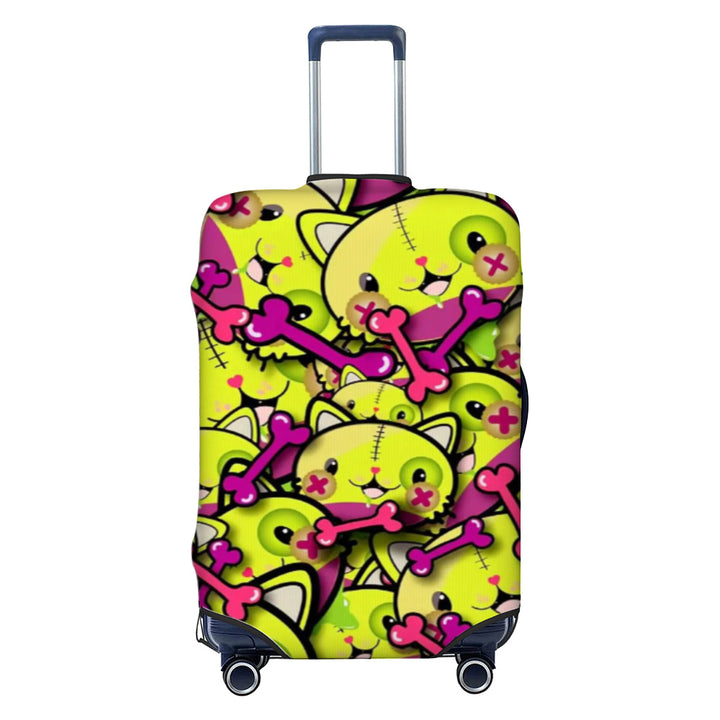 Unisex non-elastic luggage cover with graffiti print and zipper opening, stretchable protective cover with non-slip inner fastening Stornfield