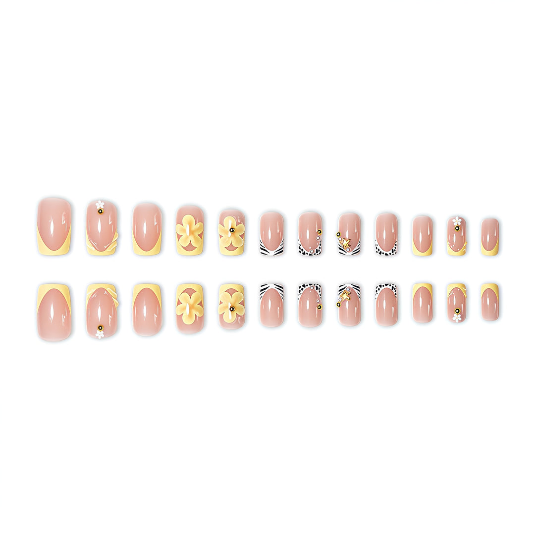 Floral Design Press-On Nail Extensions Stornfield