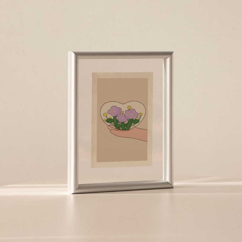 Heart-Shaped Botanical Illustration Frame for Home