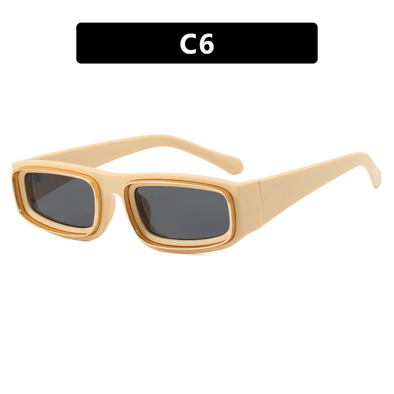 Ladies trendy rectangular sunglasses with elegant color play Stornfield
