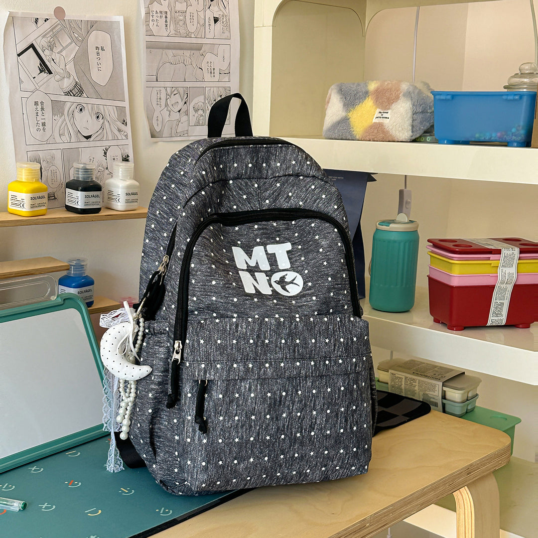 Stylish Polka Dot Printed Backpack Stornfield