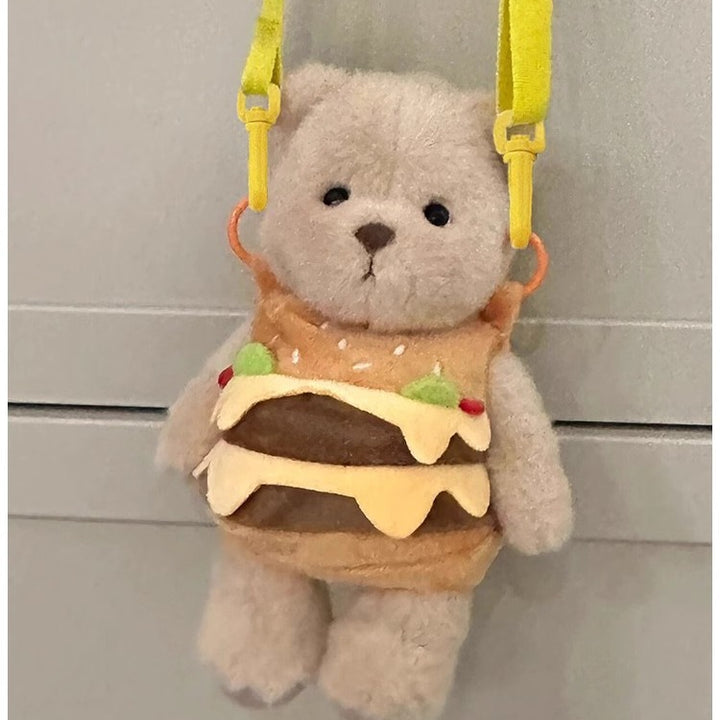 Plush Burger-Themed Teddy Bear