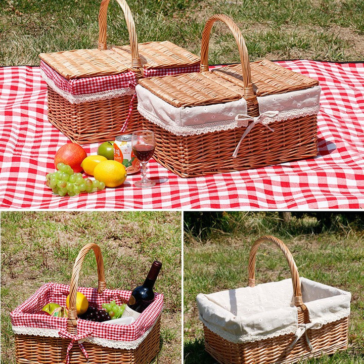 Women's braided basket with decorative fabric insert Stornfield