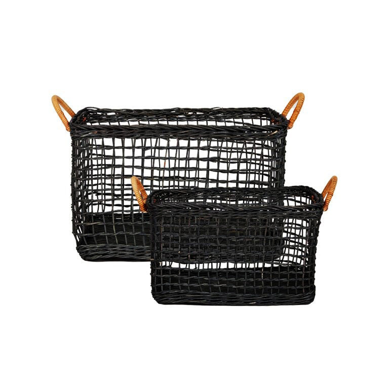 Handmade storage basket with braided handles Stornfield