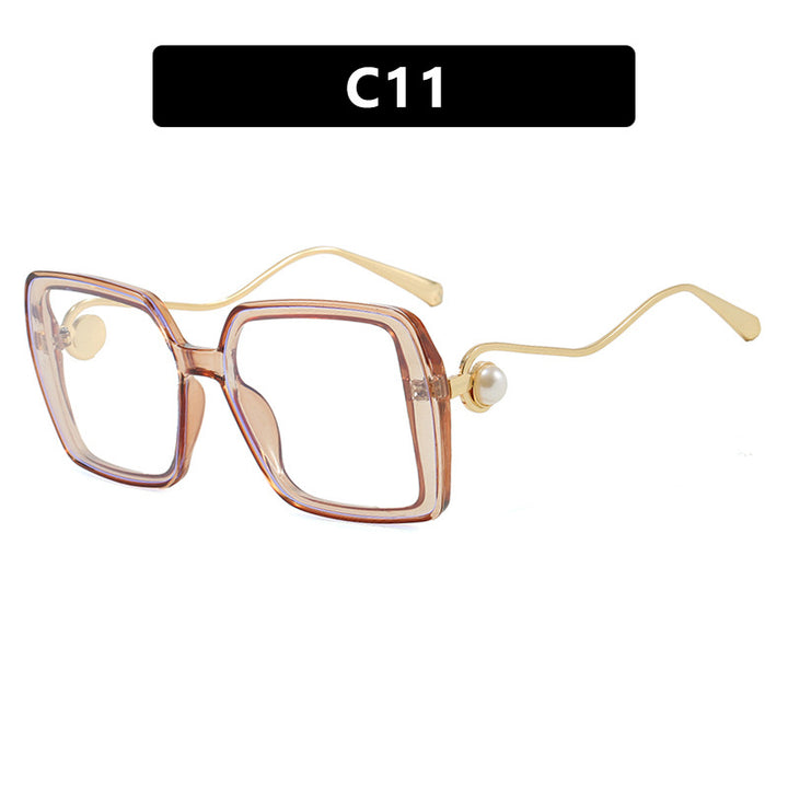 Women's fashionable square glasses with elegant metal frame and unique accents Stornfield
