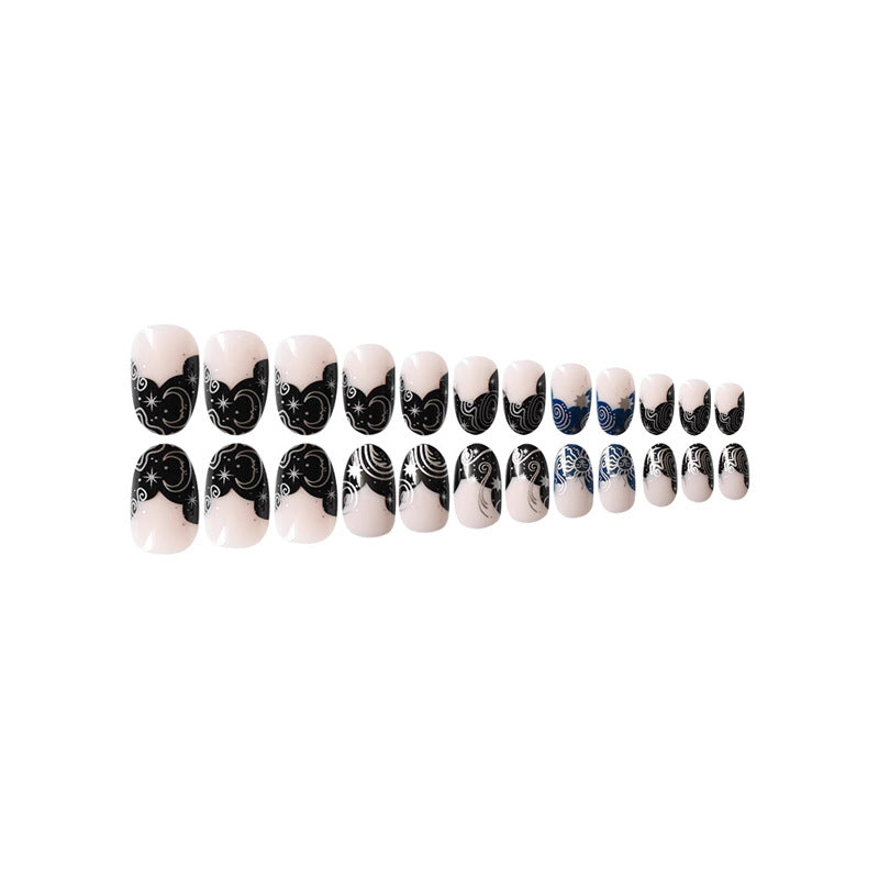 Artistic Galaxy-Themed Press-On Nails Stornfield